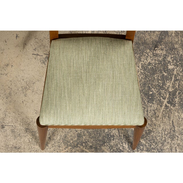 1930s Set of Six French Art Deco Dining Chairs, Oak & Chenille, 1930s For Sale - Image 5 of 18