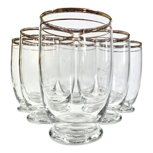 Gold Rimmed Tumblers- Set of Six