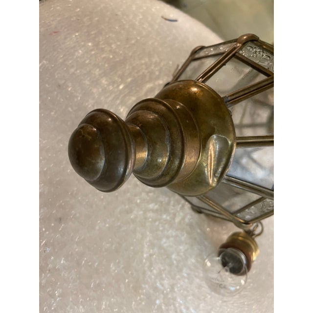 1950s Brass and Glass Pendant Light, 1950s For Sale - Image 5 of 9