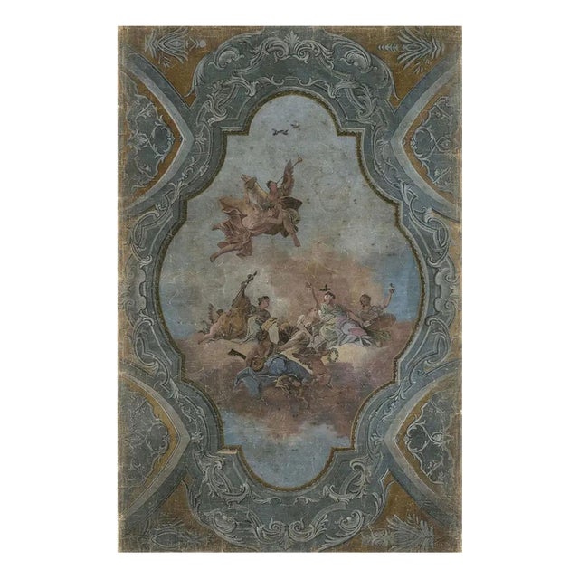 Antique Panoramic Wall Mural on Canvas, 1800s For Sale