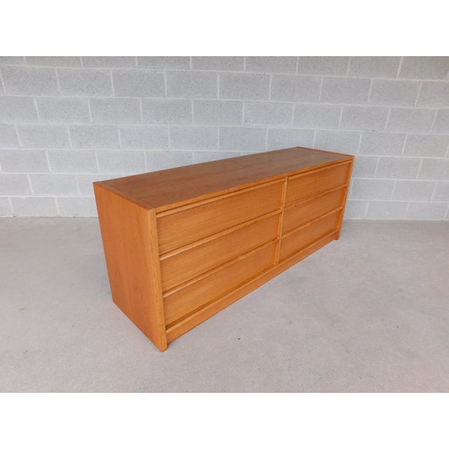 Jesper Danish Modern Teak Dresser & Mirror 66"W Features quality crafted solid construction, 6 Drawers, Danish Design with...