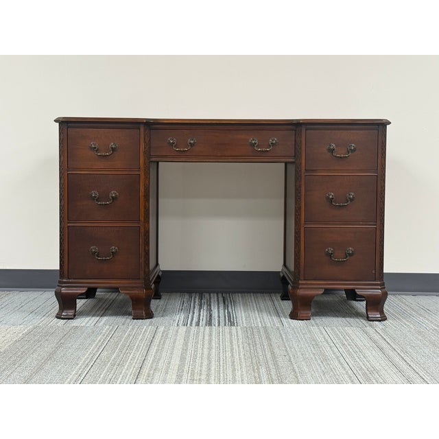 Art Deco Antique Mahogany Art Deco Writing Desk For Sale - Image 3 of 12