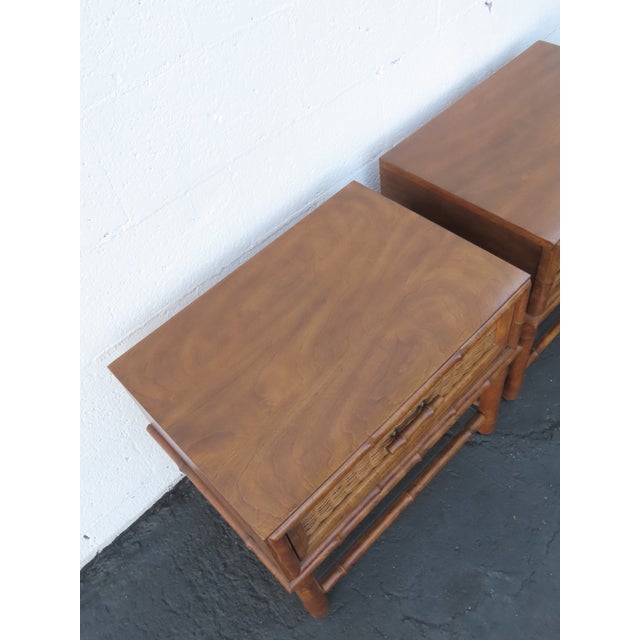 American of Martinsville Hollywood Regency Bamboo Nightstands a Pair 6449 For Sale - Image 11 of 18