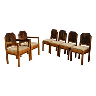 Amsterdam School Dining Chairs, the Netherlands, 1930s, Set of 6 For Sale