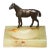 Wonderful Antique Cast Metal Horse and Onyx Stone Catchall Jewelry Desk Dresser Home Equestrian Country Decor For Sale