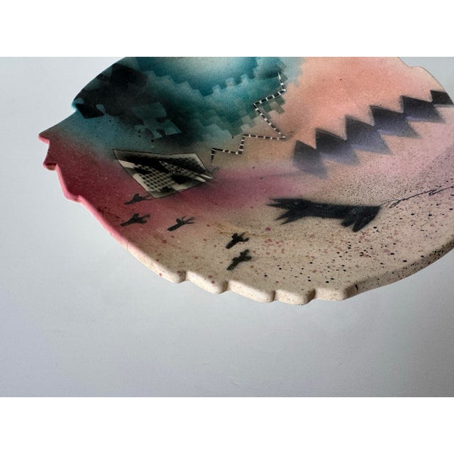 Ceramic 1990s J. Koons Signed Art Ceramic Pedestal Bowl For Sale - Image 7 of 12