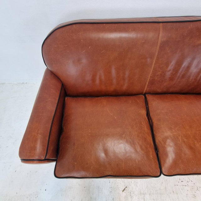 Vintage Club Chairs and Sofa in Saddle Leather by Jan Frantzen, Set of 3 For Sale - Image 13 of 18