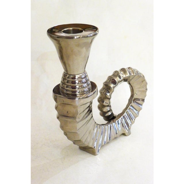 Silver-Plated Rams Horn Candlesticks from Chapman House, 1970s, Set of 2 For Sale - Image 6 of 15