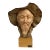 Large Santino Merico Bust Vintage Italian Sculpture of Bearded Man, 1980s Lecce Artisan Work in Papier-Mâché & Resin For Sale