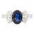 1.04 Ct Oval Sapphire & Diamonds Engagement Ring Size 7 For Sale