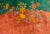 1920s Orange Open Field Floral Modern Antique Chinese Art Deco Knotted Wool Rug For Sale - Image 4 of 11