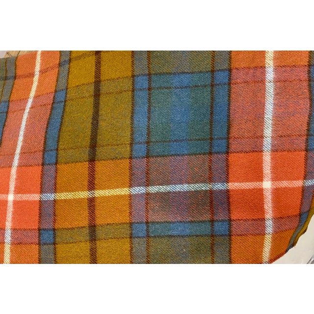 Soft Merino Lambswool Throw in a Colorful Modern Plaid Pattern - Made in England For Sale In Dallas - Image 6 of 11