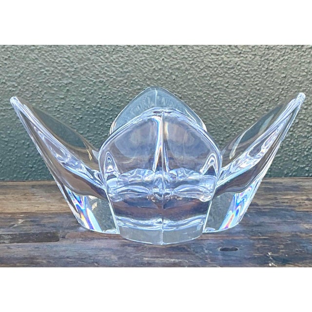 Vintage Boho Orrefors Glass Lotus Bowl For Sale - Image 4 of 7