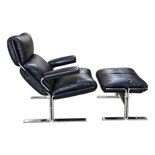 Vittorio Introini for Saporiti Italia P60 Lounge Chair & P61 Ottoman, Italy 1970 For Sale