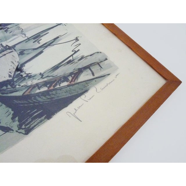 Jean Pierre Laurent, The Port of Honfleur, Lithograph, 1970s For Sale - Image 6 of 9