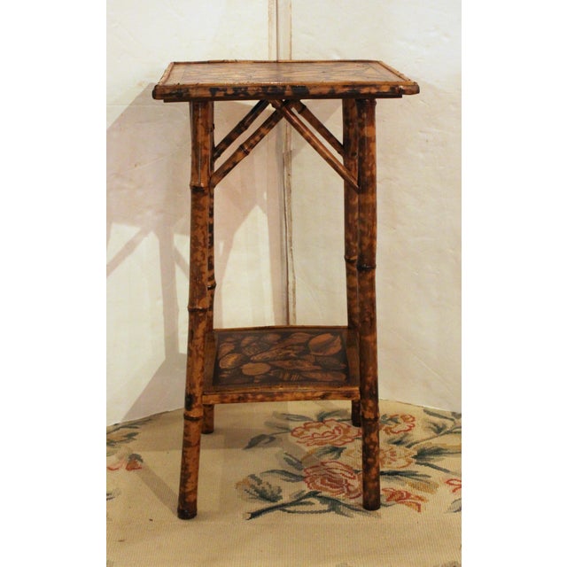 Circa 1870s English Square Two-Tier Bamboo Side Table For Sale - Image 4 of 6
