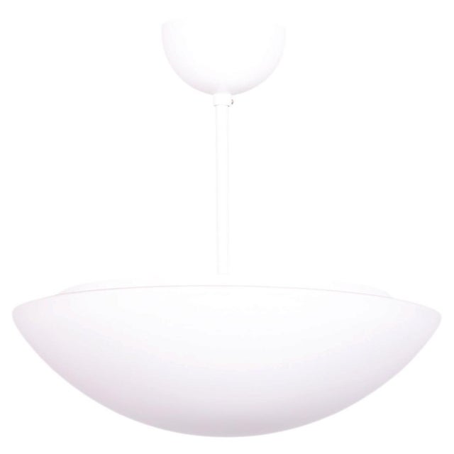 Mid-Century Chandelier in Lacquered Metal and Opal Glass, Czech, 1960s For Sale - Image 9 of 9