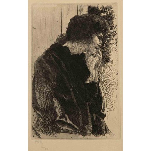 Albert Besnard, Sadness, 1909, Etching, Framed For Sale - Image 5 of 5