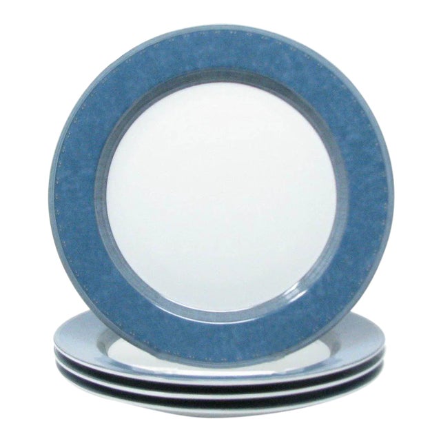 Vintage Dansk Gridworks Blue Dinner Plates - Set of 4 For Sale