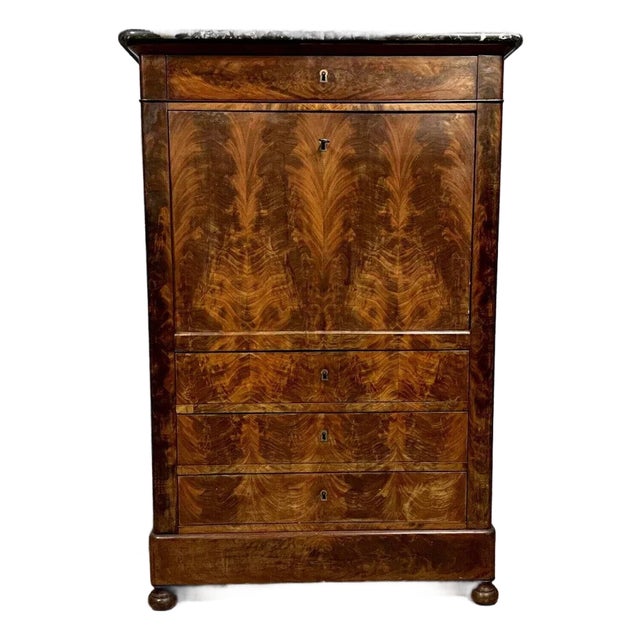 Louis Philippe Secretaire in Mahogany and Maple, 1820 For Sale