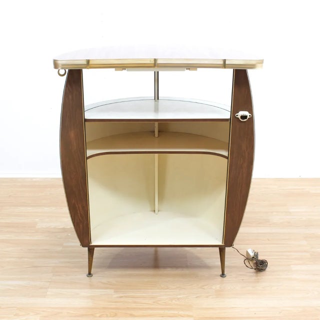 1960s Vintage 1960s Barrel Shaped Dry Bar Liquor Cabinet For Sale - Image 5 of 12