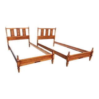 Vintage Mid-Century Neoclassical Twin Beds - a Pair For Sale