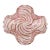 Vintage Murano Fratelli Toso Pink White Copper Aventurine Ribbons Italian Art Glass Scalloped Rim Bowl For Sale