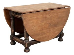19th Century Swedish Pine Drop-Leaf Gate Leg Table
