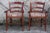 Rustic chairs with armrests in beech wood and seat in handmade straw with colored cushion 90s