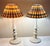 Wood Vintage Table Lamps with Cream-White Lacquered Turned Beechwood Base and Folded Fabric Shade, 1980s, Set of 2 For Sale - Image 7 of 7