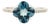 Modern Chic 2.71ct Blue Topaz Diamond Clover Statement Ring in 14k Gold Size 9 For Sale