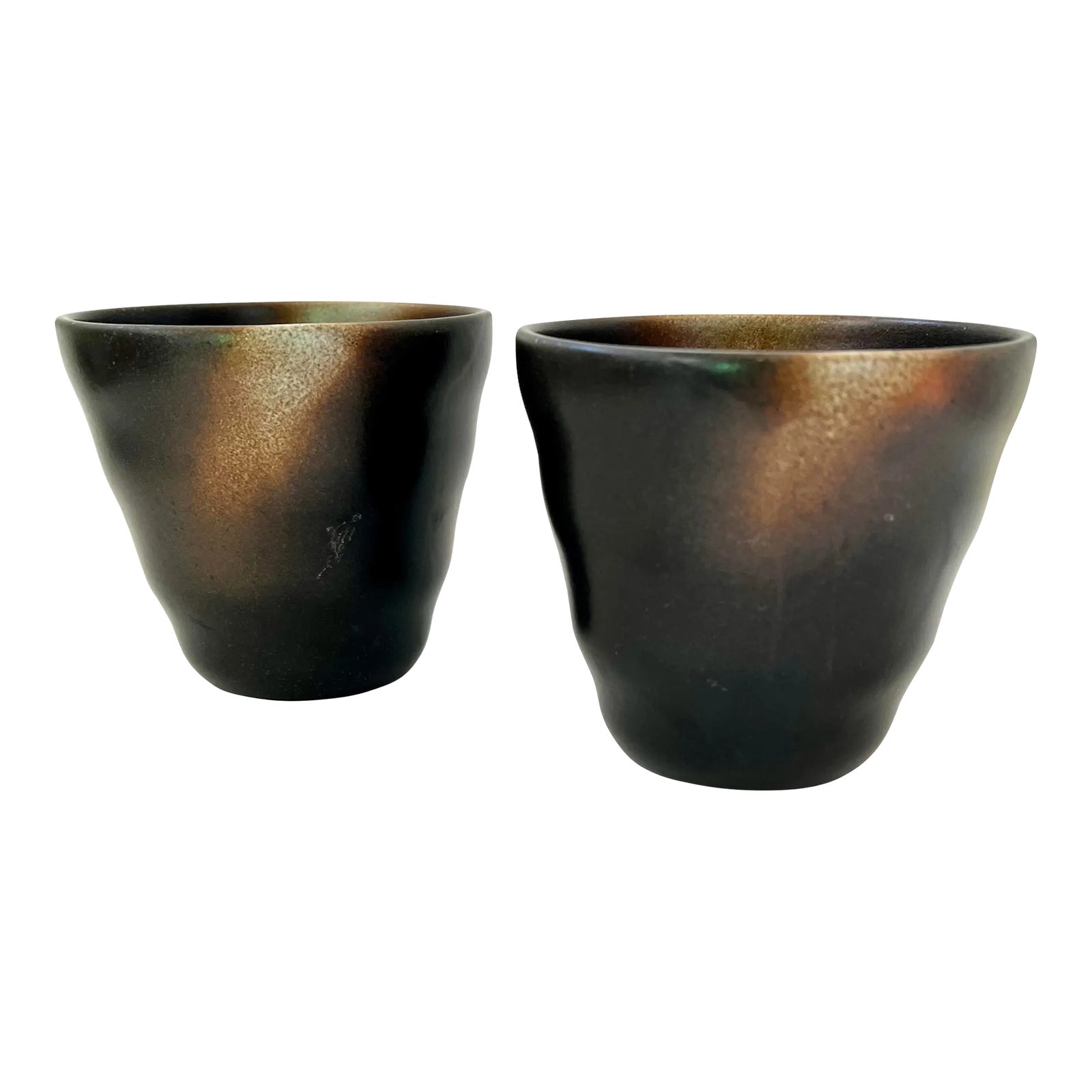 Mid Century Yunomi Japanese Ceramic Tea Cups a Pair Chairish