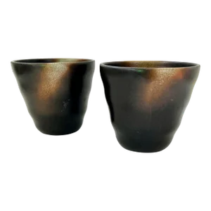 Mid Century Yunomi Japanese Ceramic Tea Cups- a Pair