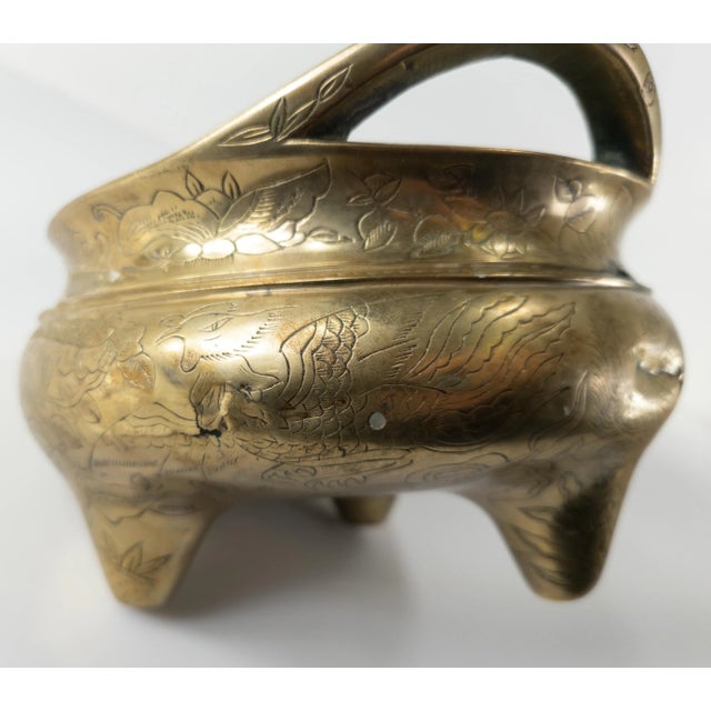 Chinese Incised Bronze Incense Burner Censer With Xuande Reignmark For Sale - Image 11 of 13