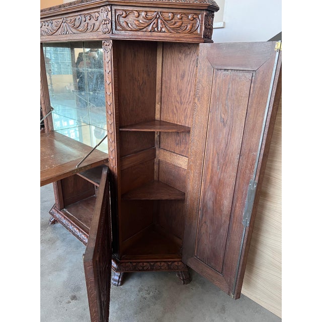 Spanish Baroque Cabinet Bar in Carved Walnut, 1910s For Sale - Image 9 of 18