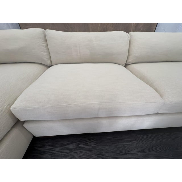 Rh Maxwell Left-Arm L-Sectional | Classic | Down | Perennials® Performance Textured Linen Weave – Dune For Sale - Image 12 of 18