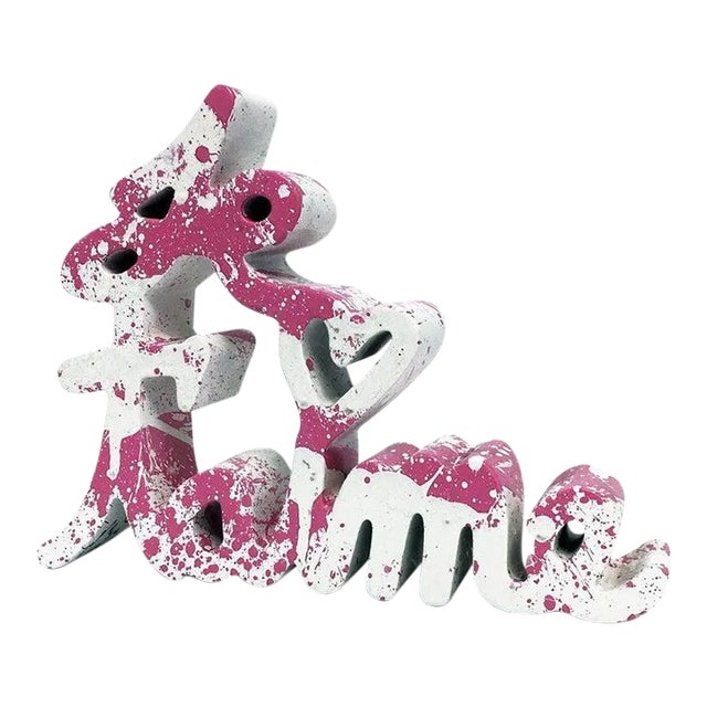 Je T'aime - Pink Splash (Sculpture) by Mr Brainwash For Sale