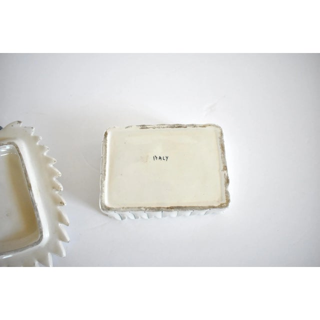 Italian Ceramic Trinket Box With Palm Frond For Sale - Image 9 of 10