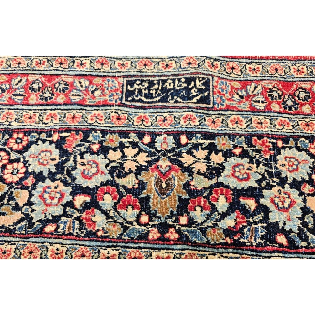 Vintage Qum Area Rug, Hand-Knotted Wool, Allover Paisley Pattern, 5x8, Camel & Red For Sale - Image 11 of 14