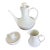 Vintage Block Bidasoa Blanco Spain Porcelain Full Size Coffee Service Set - Set of 3 For Sale