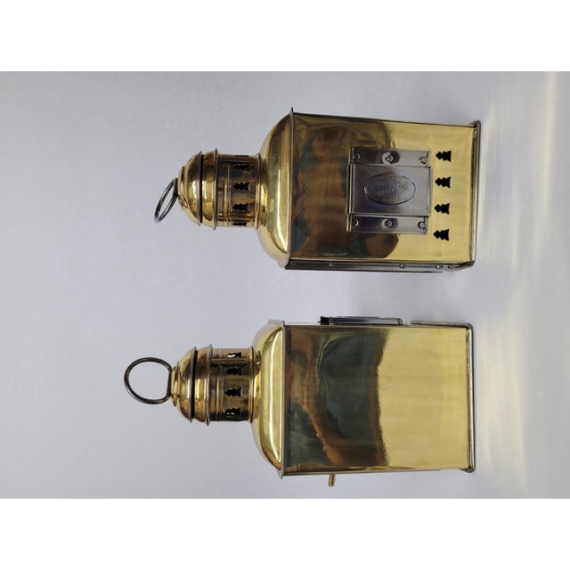 Solid Brass Boat Lanterns by Perko For Sale - Image 9 of 12