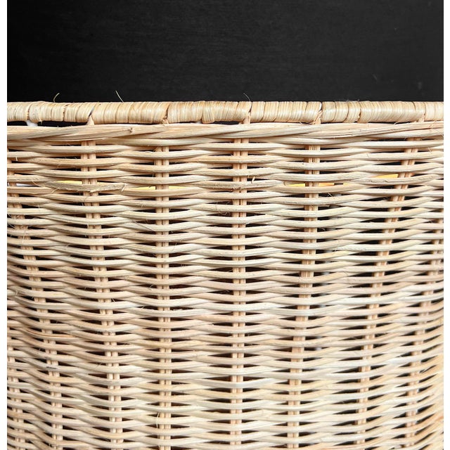 Modern Wicker Black & Tan Pendant Light For Sale - Image 4 of 7