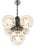 Vintage Art Deco Style Chandelier with Etched Glass Shades and Chrome Finish, 1970s For Sale