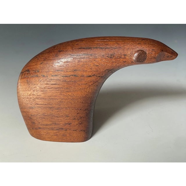 Mid-Century Modern Denmark Hand Carved Wooden Bear 1950s 1960s Figurine Lev Kari For Sale - Image 14 of 18