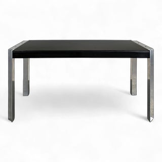 Aluminum and Wood Desk by Georges Frydman for E.F.A For Sale