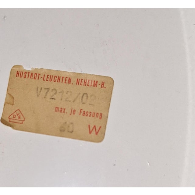 Vintage Flat Ceiling Lamp with Clear Curved Frosted Glass Shade on Chrome-Plated Metal Mount from Hustadt-Leuchten, 1970s For Sale - Image 9 of 10