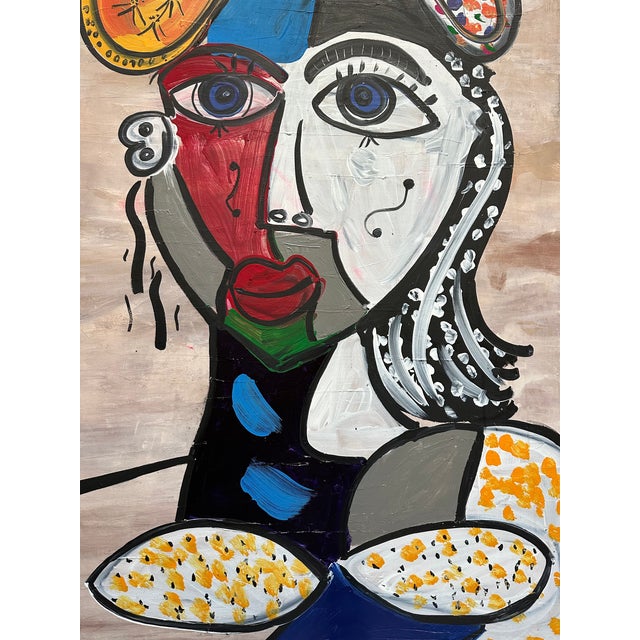 Abstract Large Scale Picasso Style Painting, Peter Keil For Sale - Image 3 of 4
