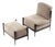 Set of Montecito Outdoor Lounge Chair and Ottoman by Michael Taylor For Sale