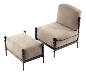Set of Montecito Outdoor Lounge Chair and Ottoman by Michael Taylor
