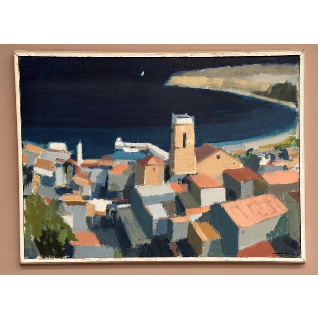 Original Swedish Oil on Canvas – Peñíscola, Spain – Stig Wernheden – Signed – 50 × 68 cm (19.7" × 26.8") / Framed 53 × 71...